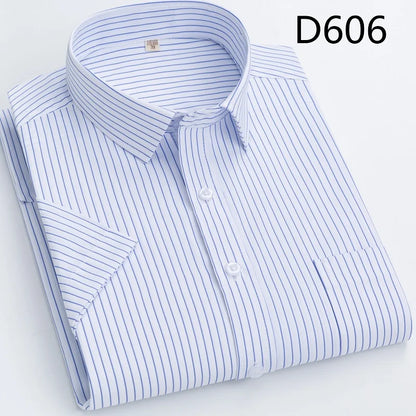 Men's short-sleeved shirt casual non-ironing anti-wrinkle spring summer shirt top high-quality slim-fit formal wear to work
