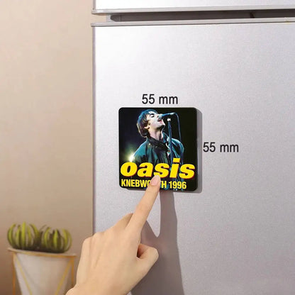 Rock O-Oasis Band  Fridge Magnet Photo Personalized For Office Family Kitchen Refrigerator Friends Gift Holiday Decor