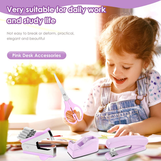 Desk Organizers Accessories Office Supplies with Stapler, Staple Remover, Clips, Scissor, Rule back-to-school Students Supplies