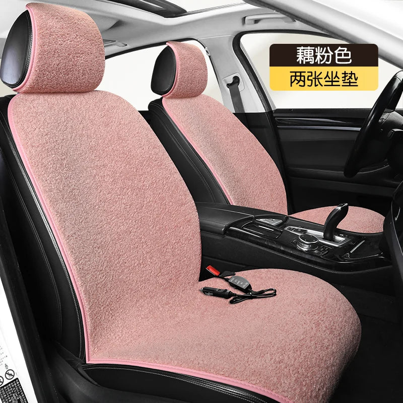 2023 New Car Heated Seat Cushion Made of Lamb Fleece Material, Comfortable and Warm, Suitable for Single Seat, Double Seat, and