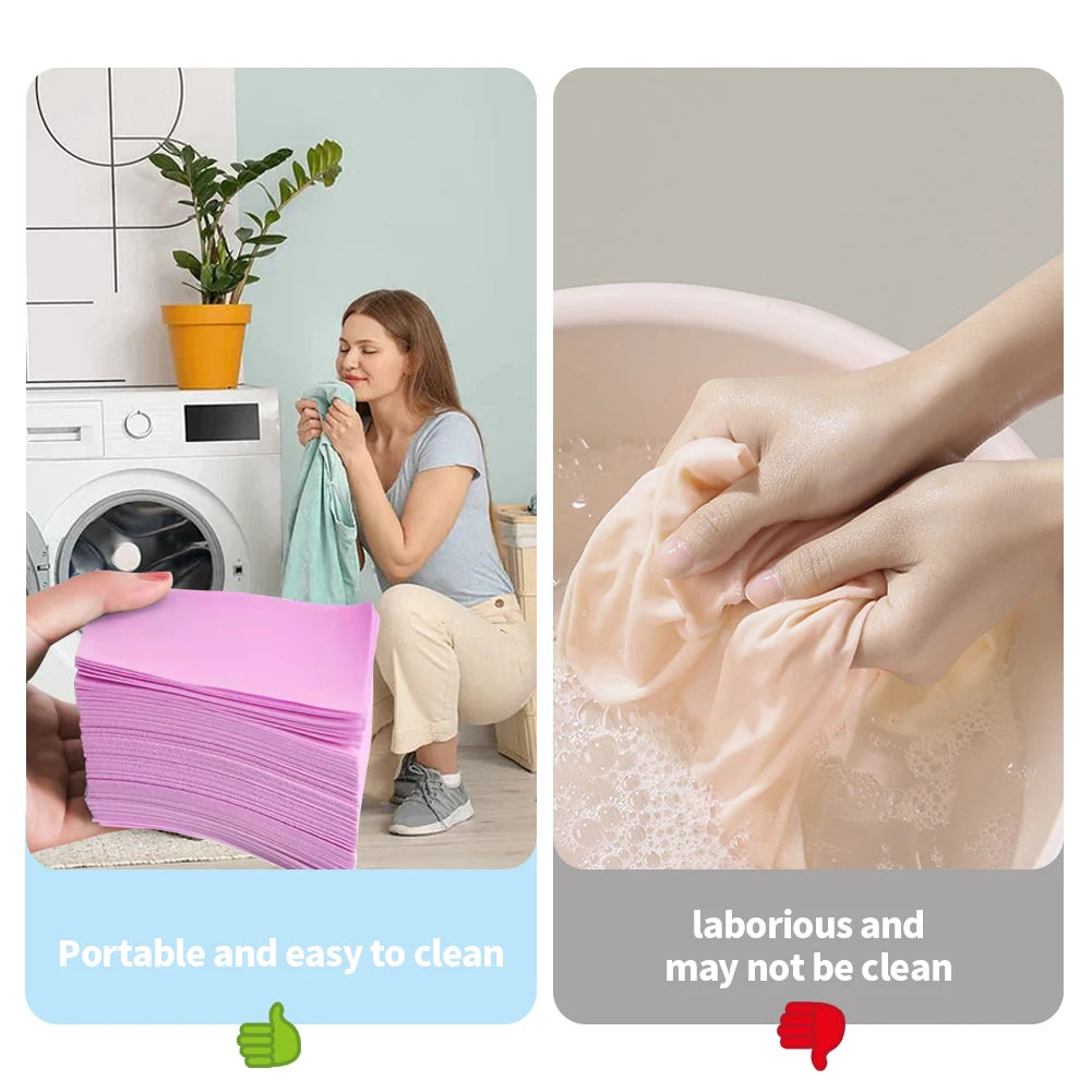 30PCS Laundry Detergent Sheets Easy Dissolve Laundry Tablets Strong Deep Cleaning Detergent Laundry Soap for Washing Machine