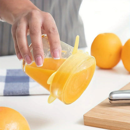 6pcs Silicone Stretch Lids, Food Bowl Covers, Reusable Food Saving Cover, Stretchable Multifunctional Fruit And Vegetable