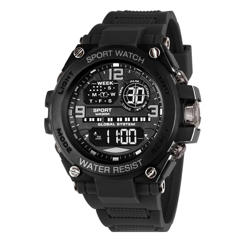Men Waterproof  Sports Watches Multifunction Electronic Watches Anti Drop and Shock-absorbing Wristwatches