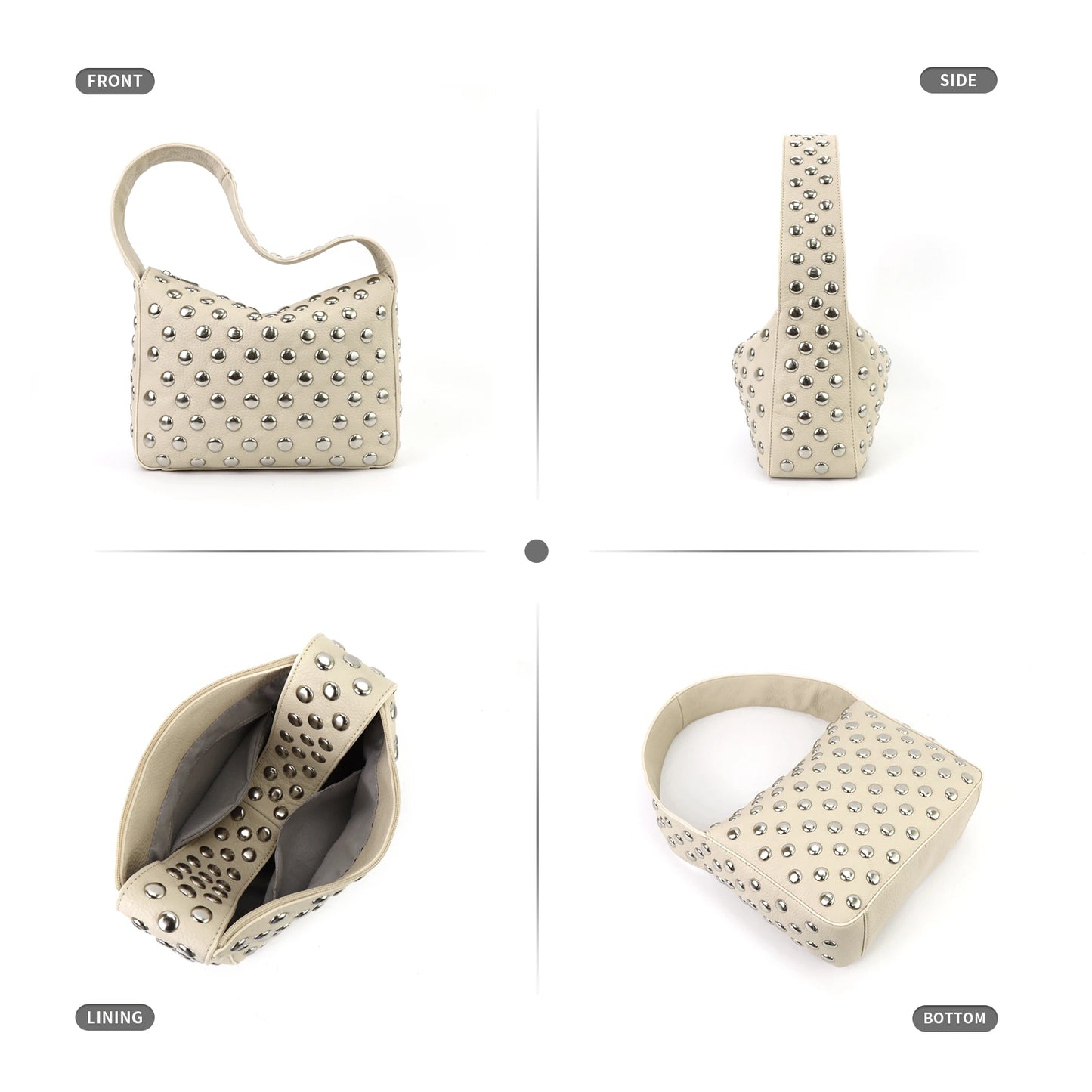 Studded Purses Y2k Shoulder Bag Punk Women Small Shouder Purse Vegan Leather Designer Handbags Streetwear