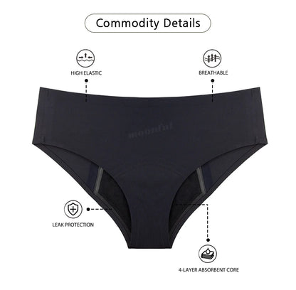 Menstrual Panties for Women Seamless Period Panties Leak Proof Menstrual Briefs Heavy Absorbent Underwear Culotte Menstruelle