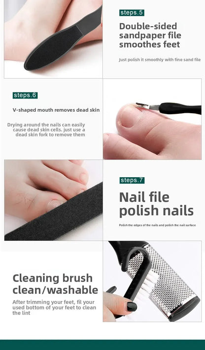 Foot care Foot board file tool set Stainless steel foot washboard Foot grinder to remove dead skin Calluses Pedicure Foot board