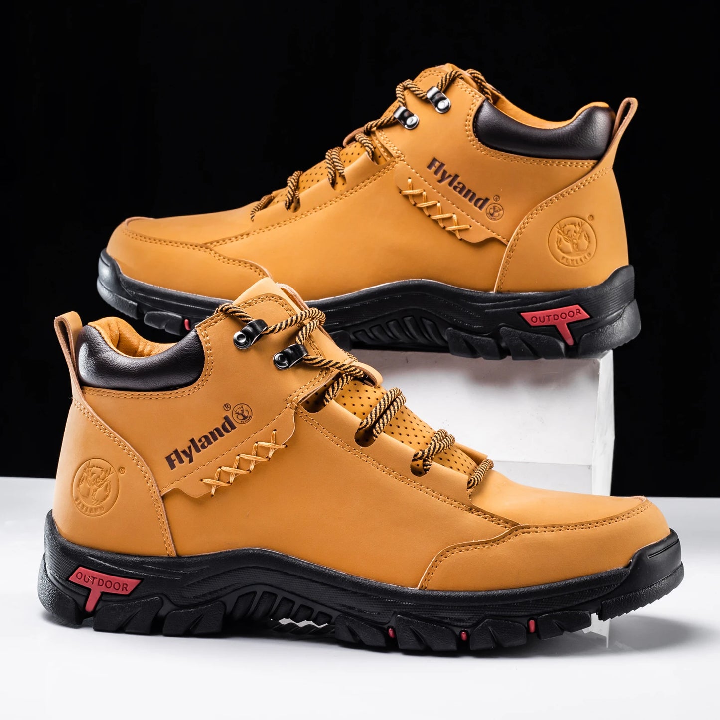 FLYLAND Fashionable  Ankle Boots Men Casual Sneakers Work Office Shoes