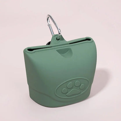 Silicone pet feeding bag, pet supplies, silicone dog food bag, silicone bag manufacturer, portable outdoor dog training bag