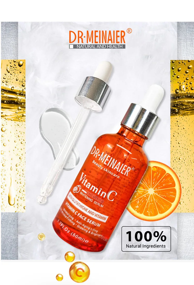 50ml*2pcs Vitamin C Face Serum, Brightens, Hydrates and Reduces Signs of Aging, with Vitamin C, Hyaluronic Acid for Glowing Skin