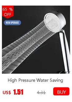 High Pressure Water Saving Rainfall Shower Head Bathroom Accessories ABS Chrome Holder Showerhead  Bathroom Accessories