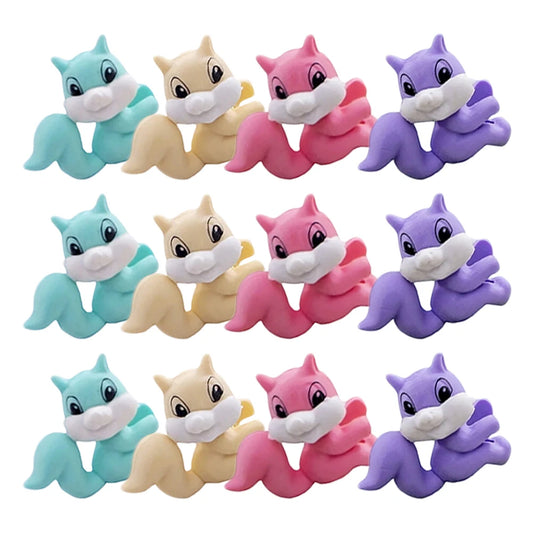 50pcs Squirrel Eraser Cute Mini Cartoon Animal Student Fun Bulk School Supplies Tiny Rubber Stationery Gifts Kids