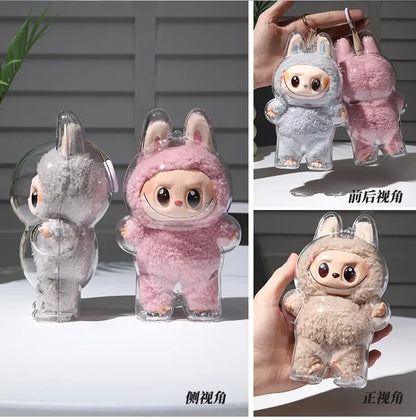 Labubu Transparent Protective Cover Stuffed Toys Cover Labubu I II Doll Display Bag Mini Portable Storage Box