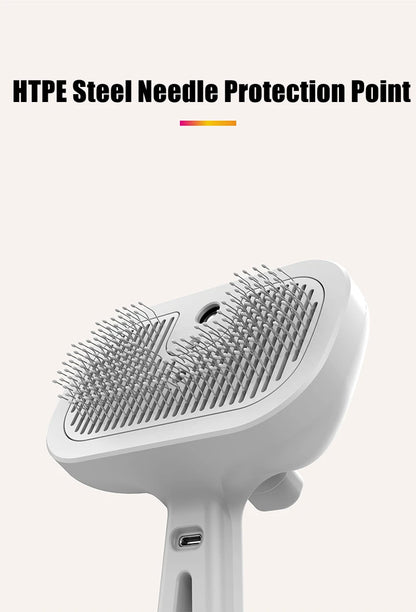 Type-c Rechargeable Pet Spray Disinfection Self-cleaning Comb Pet Massage Comb Steam Brush for Hair Care