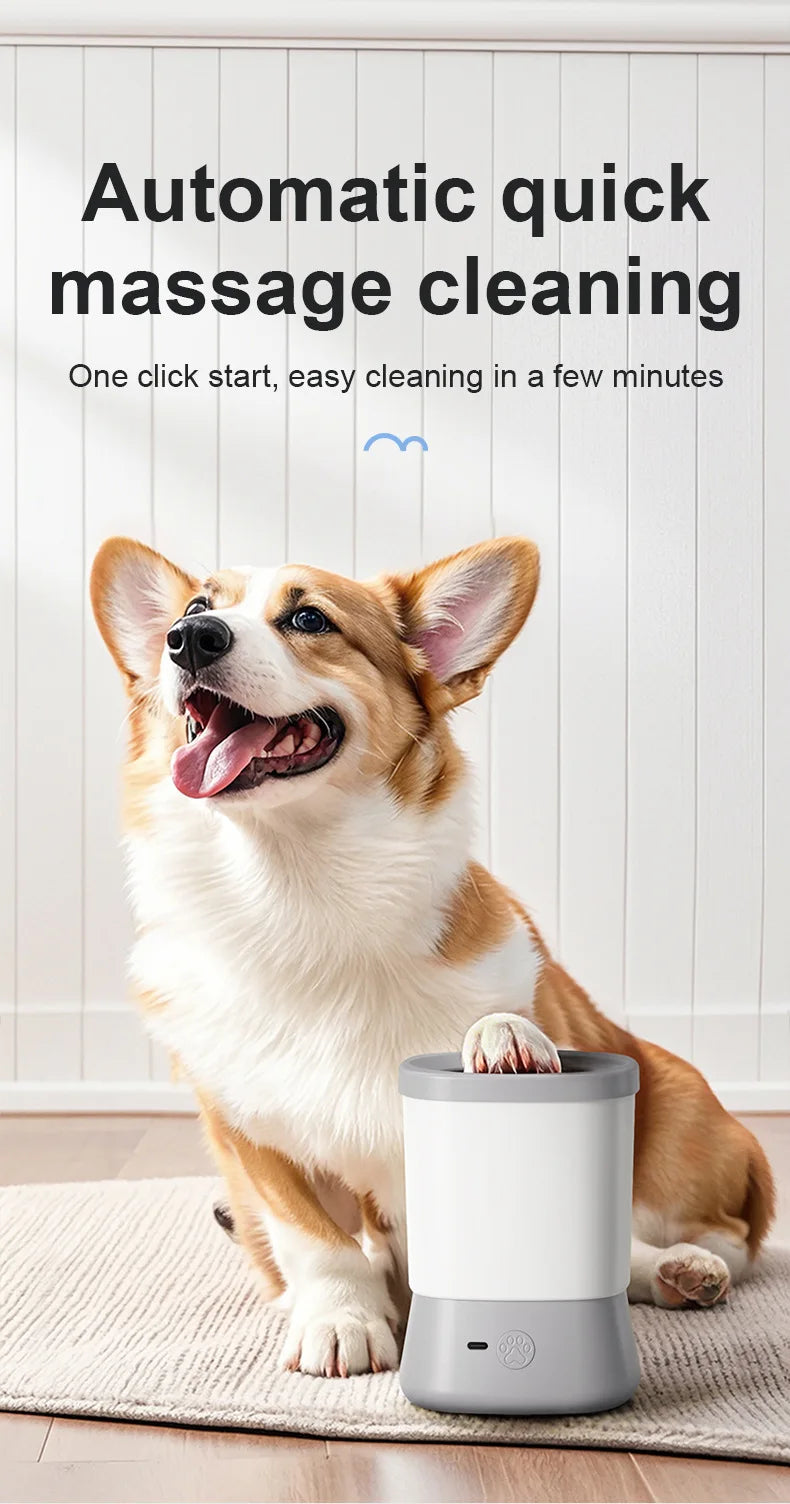 Automatic Pet Foot Washer Removable Electric Plastic Paw Cleaner Soft and Dense Bristles for Cleaning Cat Dog Paw Cleaner