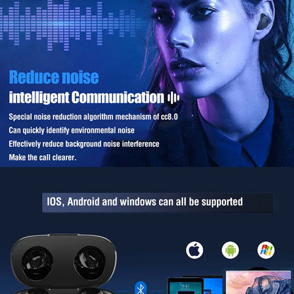 Wireless Earbuds Wireless 5.3 Headphones 48Hrs Music Bluetooth Earphones with Charging Case in Ear Headset with Mic LCD Display