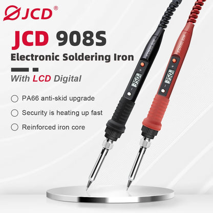 JCD 80W Electric Soldering Iron Adjustable Temperature Replaceable Soldering Iron Head Soldering Iron Pen Welding Kit 908S