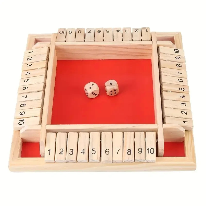 2-in-1 Wooden Dice Game Board, Family Party Fun Board Game, Multi-Color Chessboard Number Game, Ideal for Family Gatherings