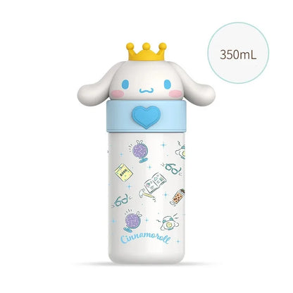 Sanrio Hello Kitty 350ml Stainless Steel Thermos Kawaii Kuromi Cinnamoroll Melody Kids Vacuum Flask Water Bottle Tumbler