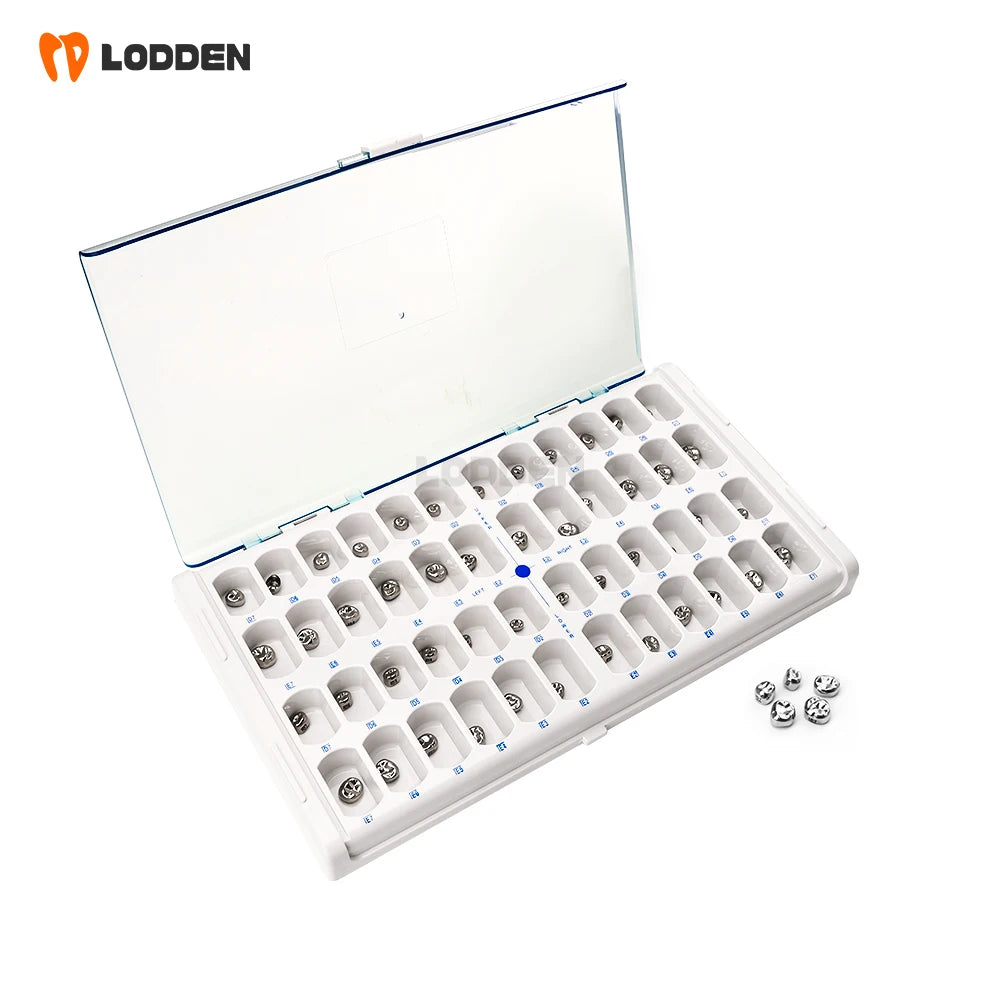 5/48pcs Dental Kids Teeth Crowns Orthodontic Stainless steel Temporary Tooth Crown Individual Model Dentistry  Preformed Tool