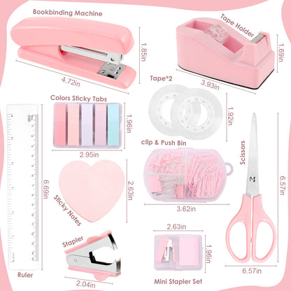 Desk Organizers Accessories Office Supplies with Stapler, Staple Remover, Clips, Scissor, Rule back-to-school Students Supplies