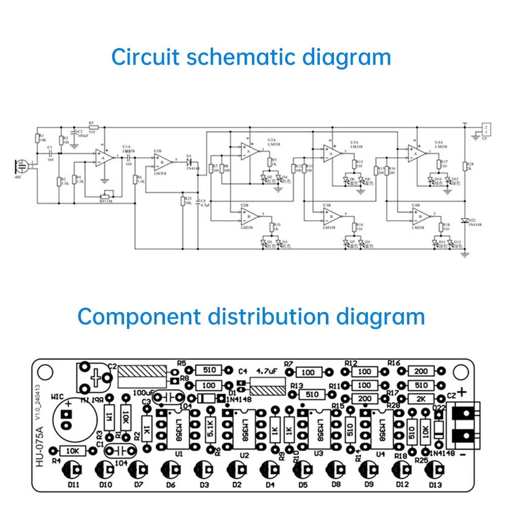 87.5-108MHZ FM Radio Stereo DIY Kit Amplifier Bluetooth Speaker Spectrum Electronic Fabrication DIY Electronic Kit