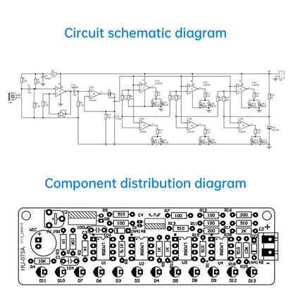 87.5-108MHZ FM Radio Stereo DIY Kit Amplifier Bluetooth Speaker Spectrum Electronic Fabrication DIY Electronic Kit