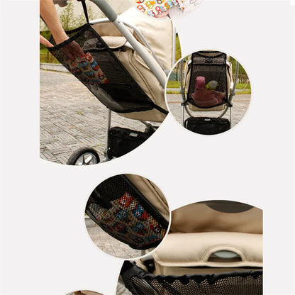 Baby Stroller Bag Hanging Net Bags Portable Large Capacity Pram Storage Pocket Infant Products Organizer Stroller Accessories