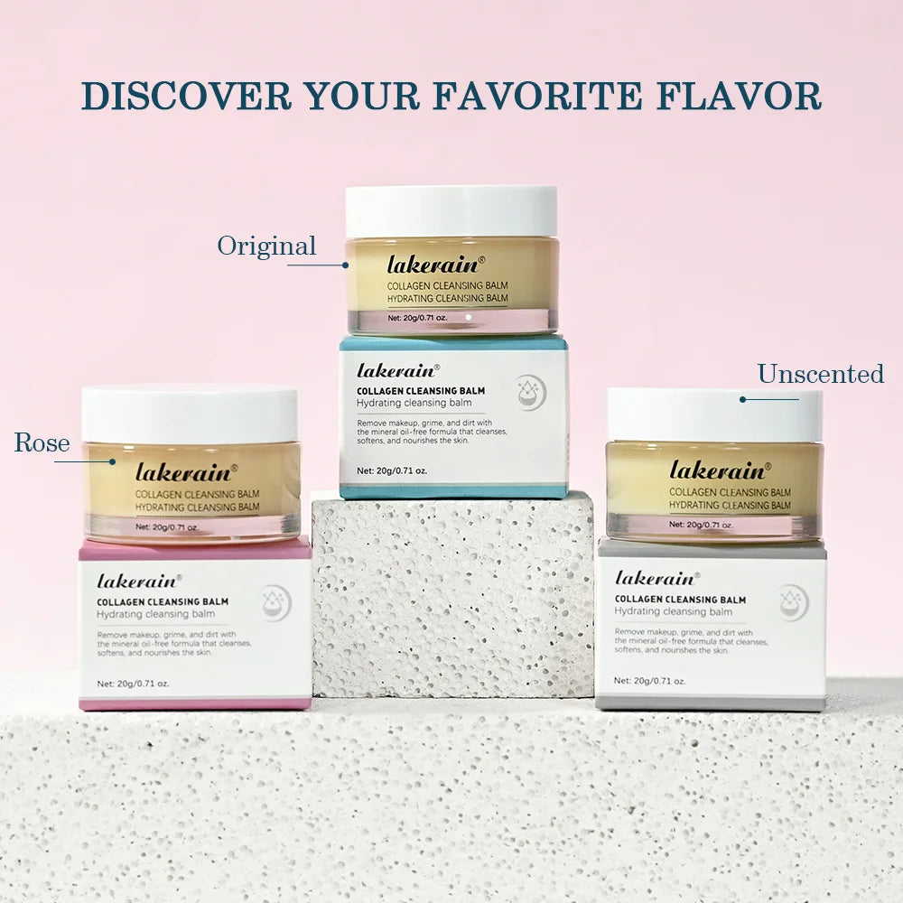 Pro-Collagen Cleansing Balm 3in1 Facial Cleanser For All Skin Types Soften Deep Cleanse Hydrate Makeup Non-greasy Cleansing Balm