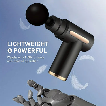 Portable Fascial Massage Gun With LED Touch Electric Percussion Pistol Massager Body Relaxation Screen Replaceable Massage Head