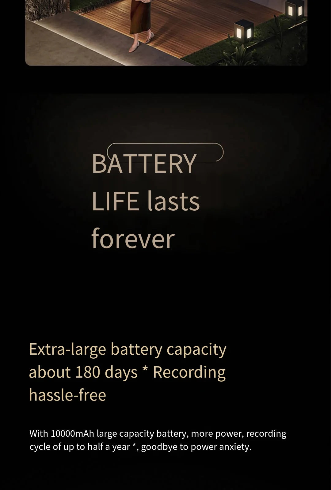 Xiaomi Mijia APP IP67 Waterproof 10000mah Battery Smart Outdoor IP Camera 2.5k HD  Wireless Security Infrared Night Vision Cam