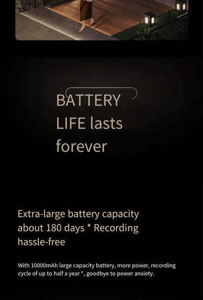 Xiaomi Mijia APP IP67 Waterproof 10000mah Battery Smart Outdoor IP Camera 2.5k HD  Wireless Security Infrared Night Vision Cam