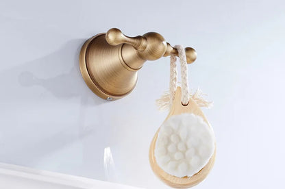 Bathroom Accessories Antique Brass Wall Mounted Toilet Paper Holder Towel Ring Robe Coat Hook Bathroom Hardware