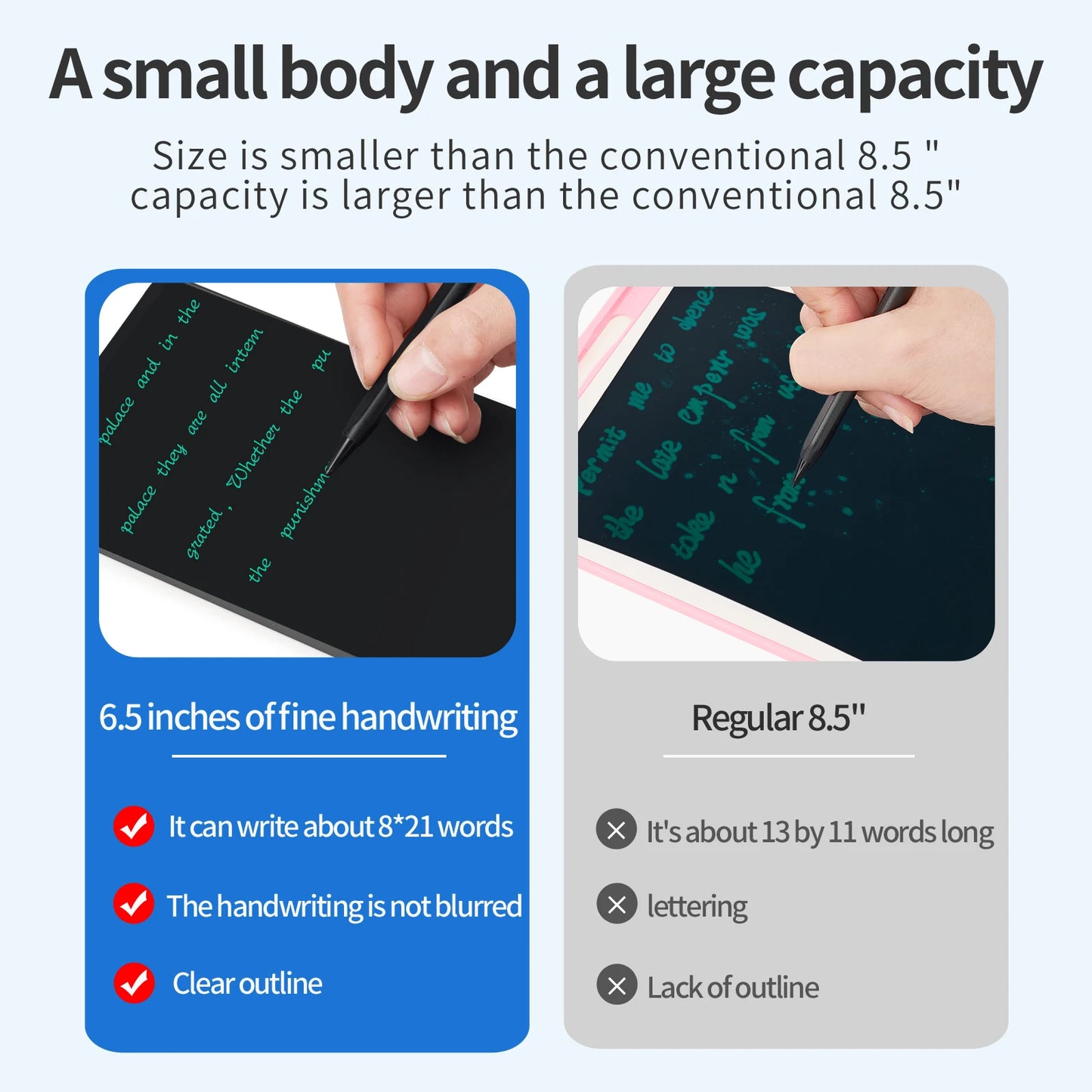 LCD Writing Tablet 6.5 Inch Doodle Board Drawing Tablet for Kids Handwriting Pad Memo Note for Home School Office Gifts