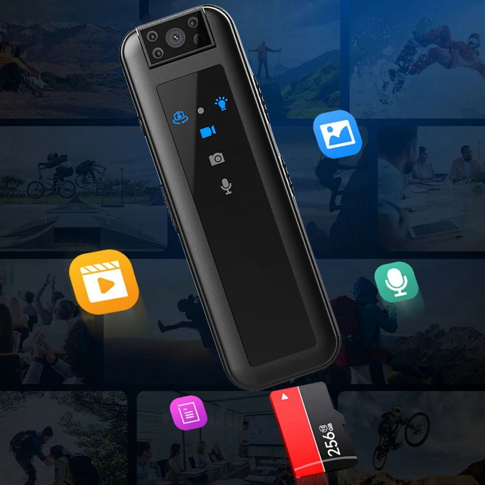 HD1080P Mini Camera Full HD Night Vision Camera Invisible Motion Camera Portable Outdoor Digital Video Recorder Back Clip Camera