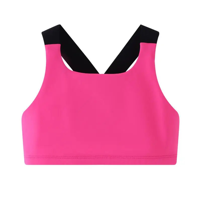 Children's Sports Tank Top Underwear Girls Cross Back Sports Bra 5-12 Years Old Children Running Sports Underwear
