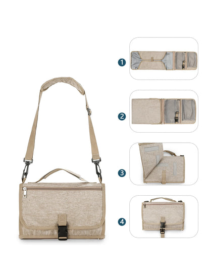 1pcs  Baby Diaper Pads Outdoor Travel Folding Waterproof Diapers Including Shoulder Strap Wet Wipes Pocket