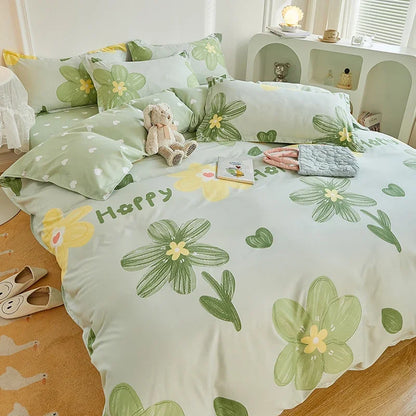 Bedding Set for Girl Boy Bedroom KIDS Modern Comforter Duvet Cover Flat Sheet Pillowcase  Home Textile Soft Bed Linen