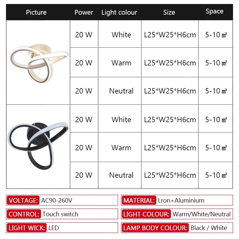 LED 20W Aisle Ceiling Light Modern Home Lighting LED Surface Mounted Bedroom Living Room Corridor Light Staircase Balcony Light