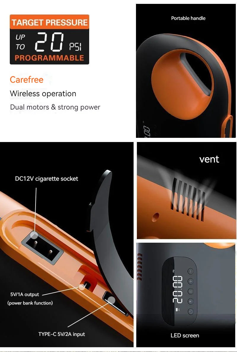 Electric Air Pump Inflatable DC Sup Pump 20 PSI Electric Inflatable Deflatable Air Inflator for Surfing Paddle Board Boat Kayak