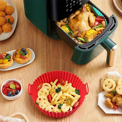 Reusable Silicone Air Fryer Liners Non-Stick Food-Safe Silicone Pot Silicone Air Fryer Liners Food Safe Non Stick Air Fryer Bask
