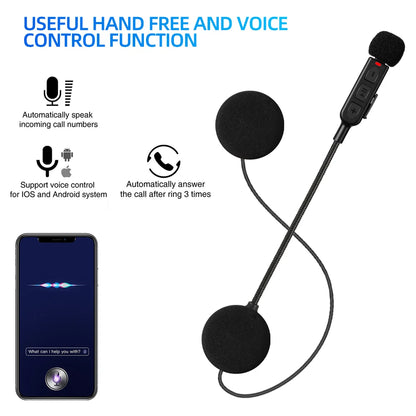 Motorcycle Helmet Bluetooth 5.3 Headset Stereo Headset Motorcycle Universal Helmet Headset Wireless Hands-Free Calling Brand New