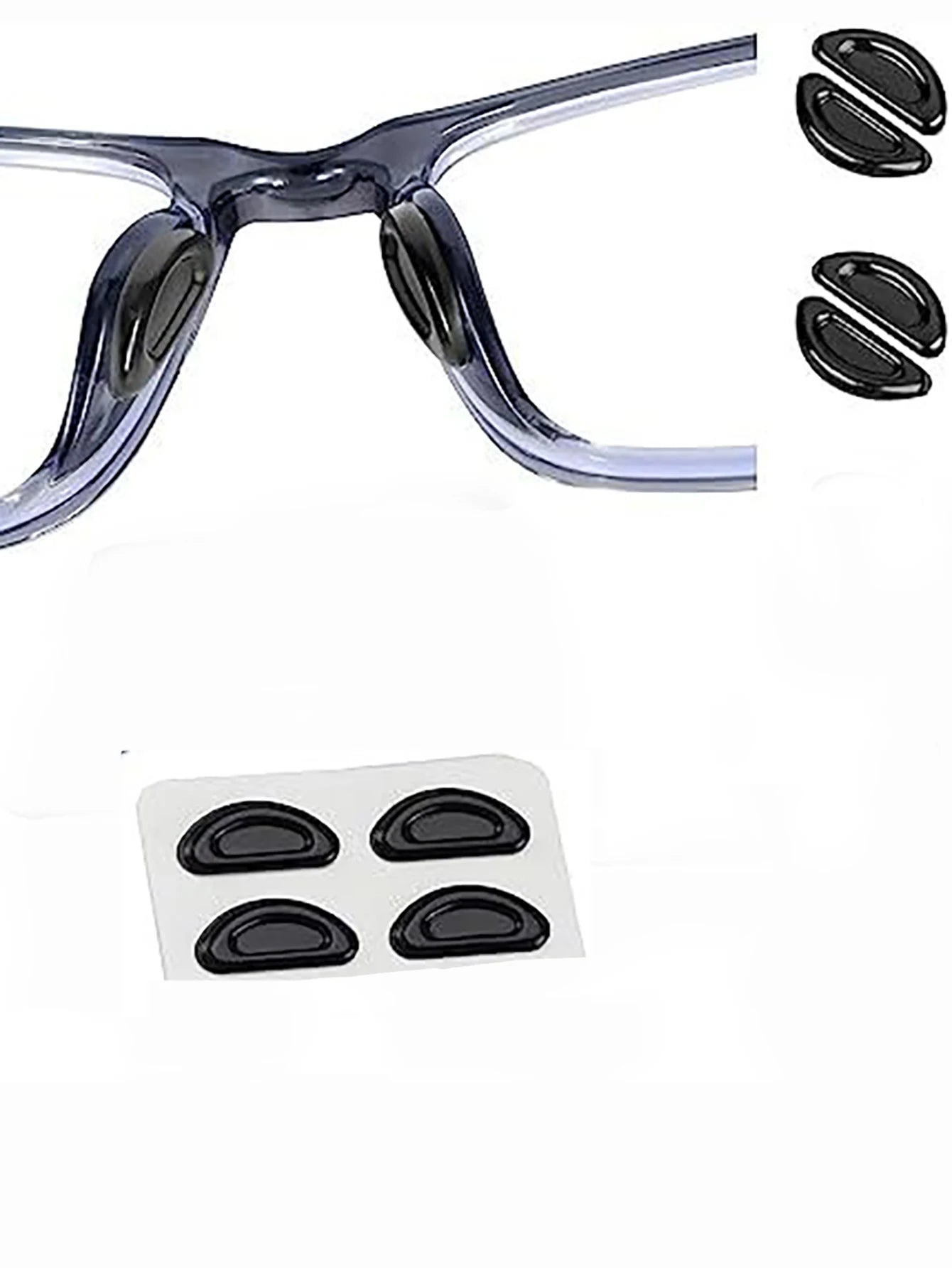 5pairs Eyeglasses Anti Slip Nose Pads Soft Silicone Adhesive Glasses Nose Pads for Plastic Frame Glasses Sunglasses(Black/White)