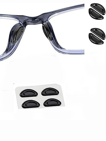 5pairs Eyeglasses Anti Slip Nose Pads Soft Silicone Adhesive Glasses Nose Pads for Plastic Frame Glasses Sunglasses(Black/White)