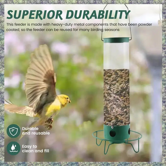 WON Droll Yankees Squirrel-Proof Wild Bird Feeder Outdoor Patio Wrought Iron Hanging Bird Feeder