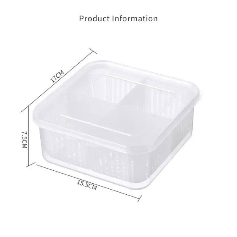 4 Grid Refrigerator Storage Box Food Vegetable Fridge Organizer Drain Basket Meat Onion Ginger Crisper