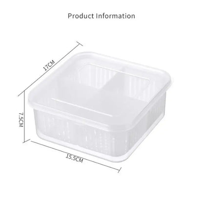 4 Grid Refrigerator Storage Box Food Vegetable Fridge Organizer Drain Basket Meat Onion Ginger Crisper