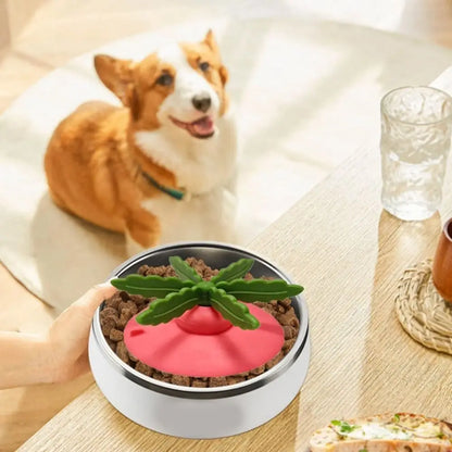 Silicone Pet Bowl Slow Feeder Fun Shape Rotatable Pet Slow Food Dispenser Anti-Choke Bloat Stop Dog Food Separator