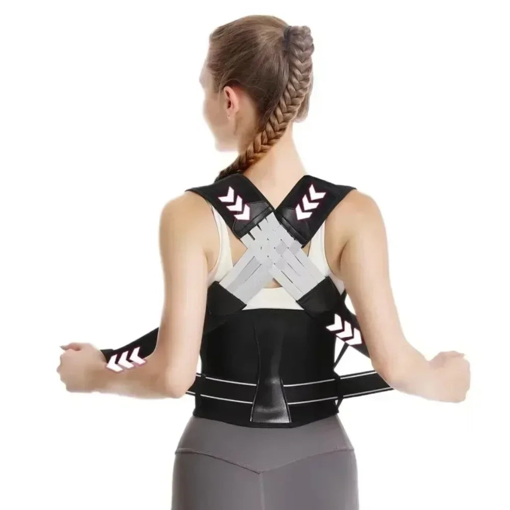 Posture Back Brace Adjustable Back Support Strap to Men and Women Prevent Spinal Distortion and Hunchback Suitable for Gym Body