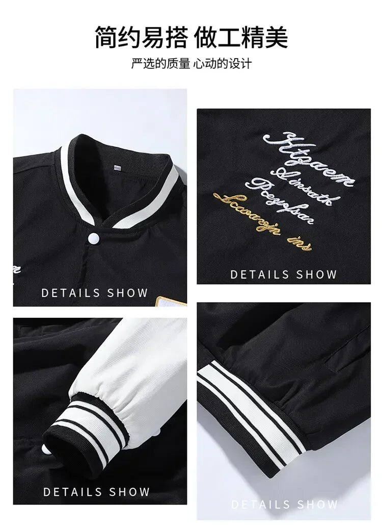 Mens Clothes Loose Fashion Baseball Uniform Outdoor Biker Travel Coat Men Loose Jacket Sportswear Motorcycle Jacket Men's Coat
