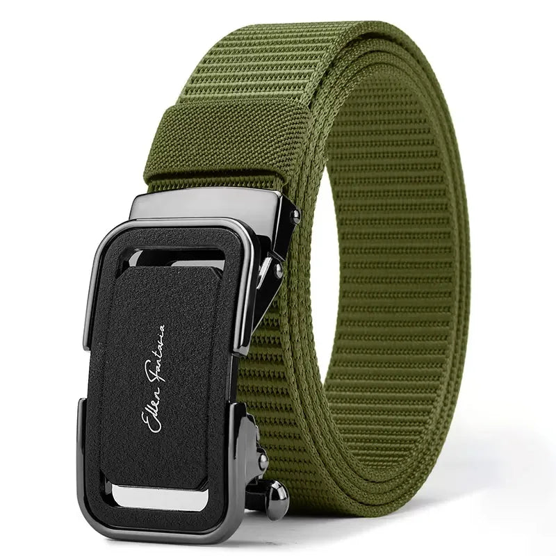 Men's Belt Jeans Belt for Men Tactical Belt Nylon Belt Metal Buckle Automatic Belt Casual Style